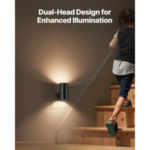 Lampes de nuit LED réglables 0-60LM avec capteur crépusculaire, design mural moderne, lumière blanc chaud doux 3000K, éclairage contemporain - Product Image 4