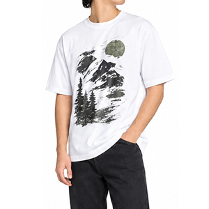 เสื้อยืดผู้ชายผ้าฝ้าย 100% พิมพ์ลายกราฟิก สั่งพิมพ์ได้ตามต้องการ เสื้อยืดคอกลมแขนสั้นทรงโอเวอร์ไซส์ สไตล์สตรีทแวร์ รับผลิตแบบ OEM ODM เสื้อยืดผู้ชาย - Product Image 3