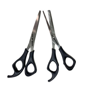 Juego de Tijeras Profesionales de Acero Inoxidable Negro para Cortar el Cabello, Tijeras de Peluquería, Tijeras para Entresacar y Texturizar, 15g, Ecológicas y Reutilizables - Product Image 1