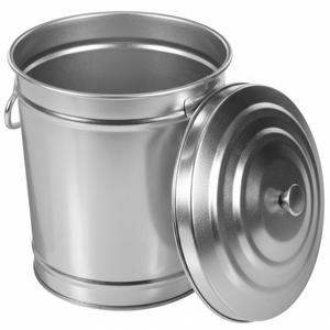 Poubelle classique en métal noir avec couvercle et poignées latérales, en acier thermolaqué, pour la maison, le bureau, la cuisine, en promotion - Product Image 4