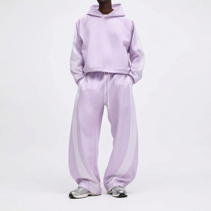 Custom <b>French</b> Terry Men's Baggy <b>Vintage</b> Tracksuit Sun Fade Acid Wash Hoodie and Stacked Sweatpants Set Tracksuit Men's Sweatsuit - Product Image 6