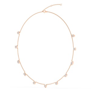 Collier avec pendentif en diamant de laboratoire multi-formes 3,41 CTW Or rose 9 carats Bijoux fins 16 pouces - Product Image 1