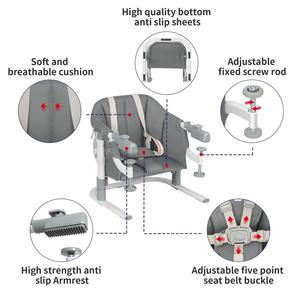 Chaise haute pliable de sécurité pour bébé certifiée EN, avec crochet de fixation au table, siège rehausseur portable pour nourrisson - Product Image 4