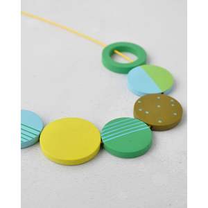 Collar Artesanal Ecológico para Mujer y Niña, Cuentas de Madera y Resina Natural, Suministros para Bisutería - Product Image 1