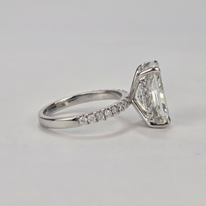 4 CT 18k Gold IGI Certified Gold Plated Radiant Cut F VS2 Lab Grown <b>Diamond</b> Engagement <b>Ring</b> for Wedding Anniversary Gift - Product Image 6