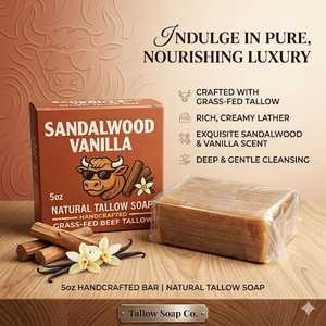 Sandalwood Vanilla Bar Soap Natural Aromatherapy Bath Bar For Relaxation Refreshing Fragrance And Gentle Cleansing Use - Product Image 5