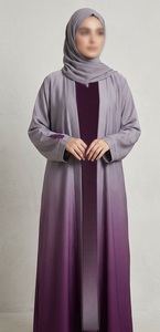 Abaya TikTok en crêpe double couche bicolore anti-plis imprimée en 3D pour soirée - Product Image 5
