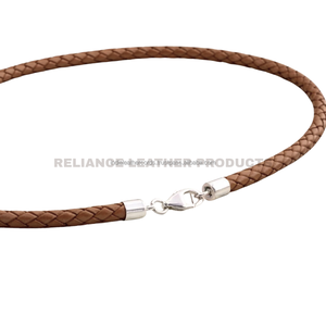 Reliance Leather Bulk 5mm Black/Dark Brown <b>Braided</b> Leather <b>Cord</b> 925 Silver Plating for Necklace Bracelet Earring Ring Making - Product Image 4