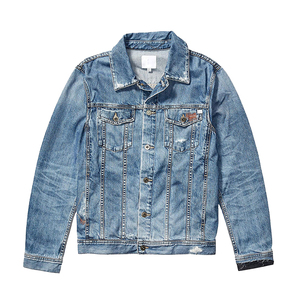 Men's Regular Fit Denim Jacket Solid Color Washed 100% Cotton Casual Turn-down Collar Single Breasted Front Logo Winter Wear - Product Image 4
