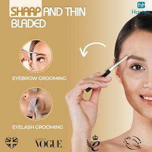 Tijeras para Cejas de Primera Calidad, Color Negro, con Mecanismo de Resorte, Acero Inoxidable, Curvas, para Diestros, Tijeras de Manicura - Product Image 6