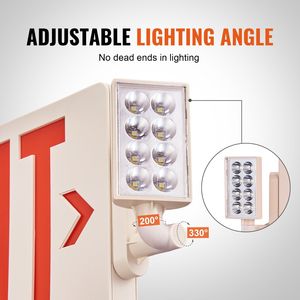 Luces LED de Salida de Emergencia de Doble Cabezal con Batería de Respaldo, Letras Rojas, Iluminación de Emergencia contra Incendios, Iluminación para Salidas de Emergencia C - Product Image 5