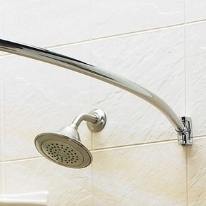 Riel de ducha curvo extensible, moderno, impermeable y de diseño contemporáneo. - Product Image 2