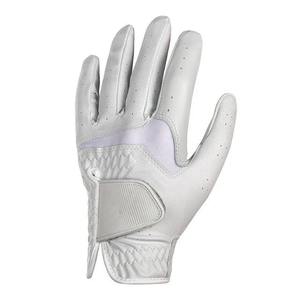 Gants de golf pour femmes en cuir véritable super doux blancs et rouges respirants avec logo personnalisé toutes saisons - Product Image 3