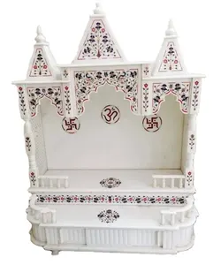 Temple indien en marbre blanc ce Temple Hindu est fait de marbre blanc Makrana pour la décoration de la maison en petite, moyenne et grande taille