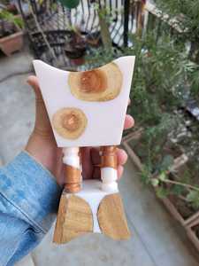 Quemador de Bakhoor de Madera y Resina Epoxi con Sándalo, Hecho en India, Aromático Árabe, Ecológico, para Uso Religioso, Especial Ramadán - Product Image 3
