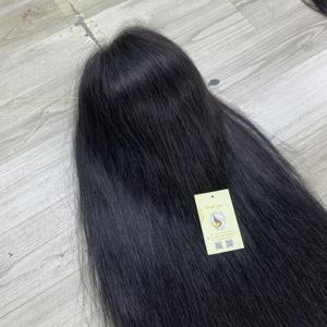 Cabello Humano Vietnamita al por Mayor con Nudos Pequeños, Cierre de Encaje sin Pegamento, Cabello Vietnamita Virgen Negro Natural, Peluca con Cierre HD Suizo 5x5 - Product Image 4