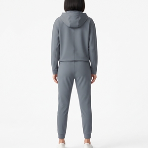 Survêtement d'hiver en polaire respirant à capuche, élégamment conçu pour femmes, par Bolster Industry Loungewear - Product Image 4