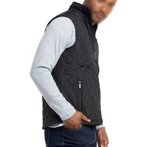 Chaleco Acolchado Negro para Hombre, Cuello Alto, Cierre de Cremallera, Cortavientos, Ropa de Invierno Informal, Sin Mangas, Estilo Puffer - Product Image 5