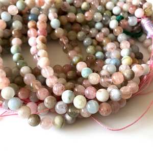 Cuentas de Morganita, Cuentas Redondas, Aguamarina Azul, Aguamarina Rosa, Cuentas de Piedras Preciosas Mixtas, Suministros para la Fabricación de Joyas - Product Image 1