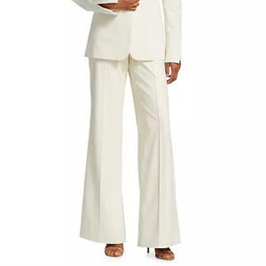 Pantalon évasé pour femme, coupe ample et respirante, de bonne qualité, avec taille à boutonnière ajustable, style basique - Product Image 1