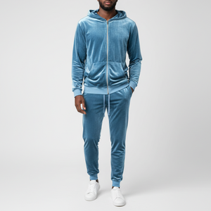 Ensemble de survêtement réversible en molleton 100 % coton imprimé, doux et confortable, pour hommes et femmes, avec veste à cordon et pantalon uni, collection 2026 - Product Image 5