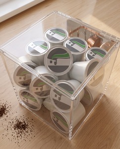Boîte à dosettes de café en acrylique avec couvercle Organisateur parfait pour les dosettes de café, ajoutant de l'élégance à votre expérience de café - Product Image 5