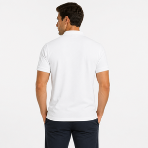 Camisa polo elegante para hombre, adecuada para oficina y uso informal, costuras duraderas, mezcla de algodón transpirable para comodidad durante todo el día, OEM - Product Image 3