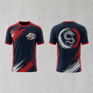 Men's Short Sleeve Polyester <b>T</b>-<b>Shirt</b> Sublimation Print <b>Dragon</b> Design Fitted Sport Apparel Geometric Pattern Quick Dry - Product Image 1