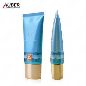 D35mm Oval alto brilho laminado Sun Block Tube tubo cosmético embalagem personalizada