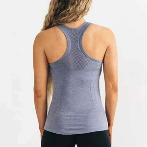 Custom High Performance Quick Dry Gym Workout Racer Back <b>Mesh</b> Sports Yoga Vest Fitness Seamless <b>Women's</b> Tank <b>Tops</b> - Product Image 3