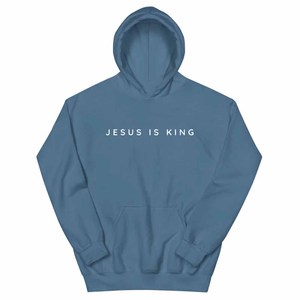 Sudadera con Capucha Personalizada 'Jesus Is King', para Hombre, Mujer y Jóvenes, de Algodón y Felpa, con Bordado de Letras en Chenilla, Estilo Universitario - Product Image 5