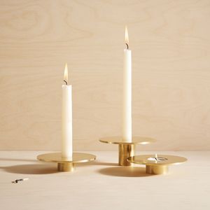 Antique Bronze Taper Candle Holder Compact Table Accent <b>Rustic</b> Interior Ornament Heritage Charm - Product Image 6