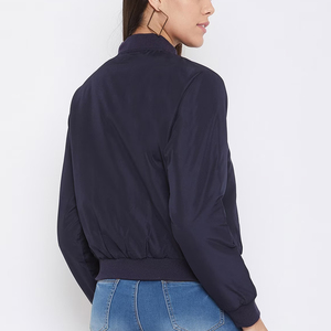 Blouson bomber streetwear pour femme, coupe oversize, mode décontractée, fermeture éclair, fabrication sur mesure OEM ODM, vente en gros - Product Image 5