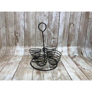 Black Finished Handmade Wrought Iron Vintage Sustainable <b>Egg</b> Stand Custom Design for Kitchen and Dining Table Decor - Product Image 1