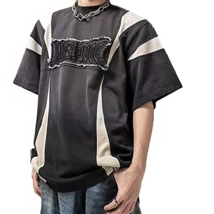 Best 100% Cotton Men's Embroidery T-<b>Shirts</b> with Letter Design Worsted Fabric Anti-Pilling Casual Style - Product Image 4