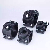 Raccord de tuyauterie à insertion de type selle fileté femelle DN315 en PEHD, marque MDT, PN16, résistant à la pression et à la corrosion pour l'agriculture
