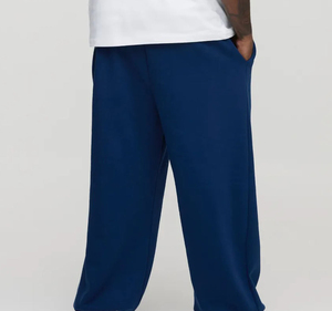 Pantalones Deportivos Azul Marino para Hombre, Bordados, con Cintura Ajustable con Cordón y Logotipo en la Pierna Derecha, Estilo Casual - Product Image 3