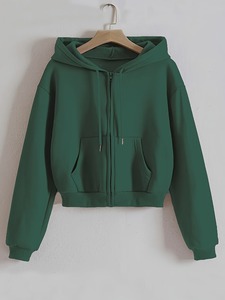 Sudadera con Capucha para Mujer, Informal, de Invierno, 100% Algodón, Tejida, 300g, Antiencogimiento, de Alta Calidad, con Logotipo Frontal y Bolsillo Lateral, Precio Económico - Product Image 2