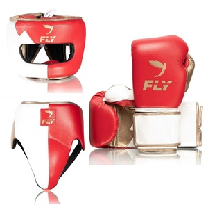 Ensemble de boxe personnalisé en cuir de vachette véritable avec sangle réglable, comprenant des gants de boxe, un casque et une protection inguinale - Product Image 1