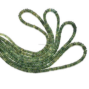 Apatite verte naturelle de qualité supérieure faite à la main en forme de rondelle lisse 16 pouces 4-7mm perles de pierres précieuses brin Madagascar pour bijoux à bricoler soi-même - Product Image 1