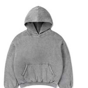 Sudadera con Capucha Vintage de Invierno con Lavado Ácido y Bordado, de Algodón y Forro Polar, Estilo Oversize, Streetwear, Casual, Unisex - Product Image 1