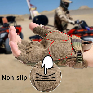 Guantes Tácticos de Cuero Genuino, Medios Dedos, con Logotipo Personalizado, Color Personalizado, Protección para Ciclismo, Uso Diario - Product Image 3