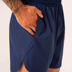 Shorts de course décontractés en polyester pour hommes de haute qualité, avec cordon de serrage, couleur unie, service OEM, séchage rapide, respirant, taille élastique, pour adultes et garçons - Product Image 6