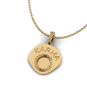 Collar con Colgante Karma de Plata 925, Moissanita y Aleación de Zinc, Amuleto Geométrico de Moda - Product Image 2