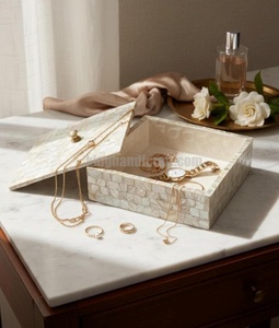 Handmade Mother of Pearl <b>Storage</b> <b>Box</b> Luxury Decorative Jewelry Organizer <b>Box</b> for Home Decor and Gift Wholesale Supplier - Product Image 1