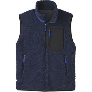OEM Manufacturer High Quality Coated Canvas Sleeveless Sherpa Jacket Fleece Vest Breathable Windproof <b>Winter</b> Stand Zip Front - Product Image 4