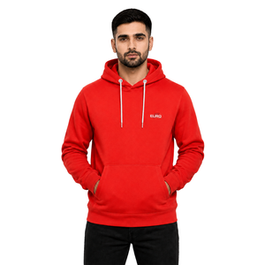 Sweat-shirt à capuche rouge pour homme, coupe classique, décontracté, en molleton de coton, avec poche, imperméable, respirant, écologique, pour l'hiver - Product Image 1