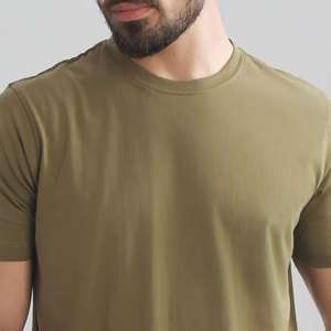 T-shirts surdimensionnés pour hommes en polyester/coton, écologiques, respirants, avec logo personnalisé imprimé sur le devant, couleur unie, prix abordable, vente en gros - Product Image 5