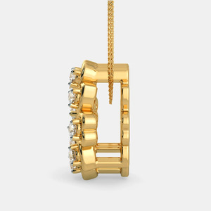 Collar con Colgante de Diamante Cultivado en Laboratorio en Forma de Corona de Corazones de Oro Amarillo de 14K - Product Image 6