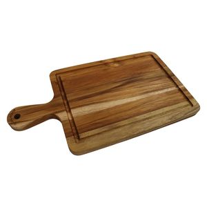 Planche à découper rectangulaire en bois de style ancien avec poignée, durable, faite à la main, pour la cuisine et le service - Product Image 3